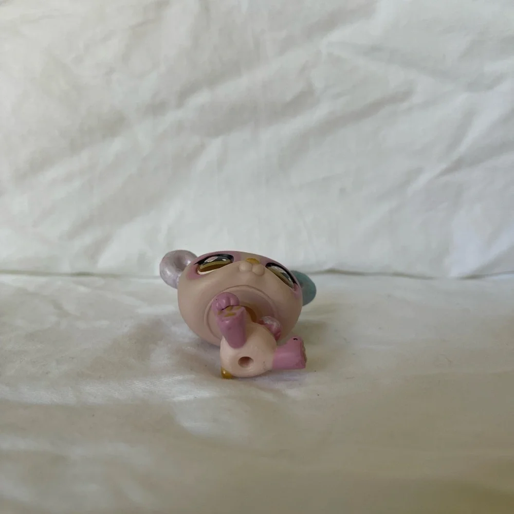 Littlest Pet Shop LPS #899 Pink Panda Bear Hasbro Toy Figure Brown Eyes